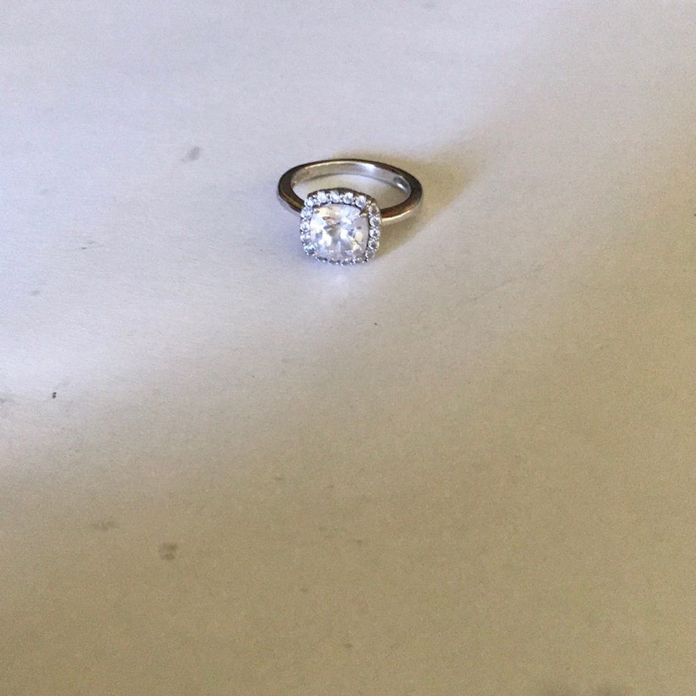 Sterling silver and diamonique ring